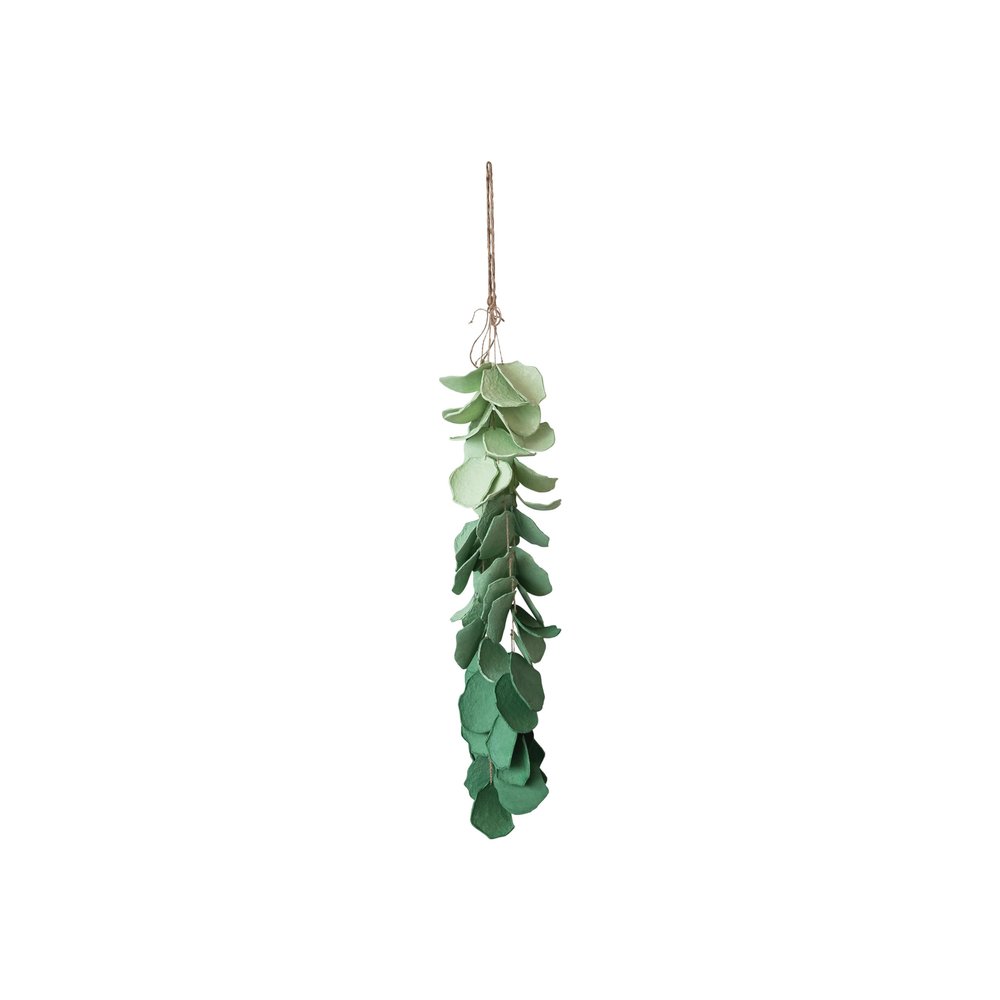 Creative Co-Op Hand-Painted Paper Mache Eucalyptus Bunch Wall Hanging, Green