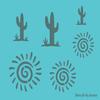 Stencils by Joanie Southwest Desert Sun Cactus Aztec Hopi Border Shapes DIY Craft Signs view 4
