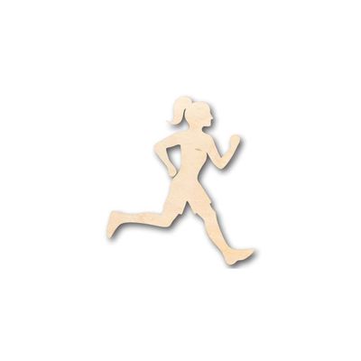 Unfinished Wood Running Girl Shape Track Cross Country Sports Room Decor up to 46" DIY 14" / 1/2"