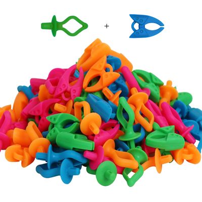 New brothread 100pcs Mix Sewing Notion (50 Bobbin Holders + 50 Bobbin Clamps) - Prevent Bobbin Thread Tails from Unwinding - Best Organizer for Most Sizes of Bobbin Thread Spools