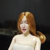 1/6 Scale Female Head Sculpt,Beauty Girl Close Eyes Expression Head Sculpt Carved for 12inch PH TBL JO Action Figure Body (Orange Hair) view 1
