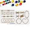 MAYJOYDIY 2pcs Iron Wire Stencil 11.811.8inch Barbed Wire DIY Stencils with Paint Brush Knotted Heart-Shaped Round Iron Wire Pattern Drawing Template for Craft Furniture Fabric Wall view 1