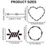 MAYJOYDIY 2pcs Iron Wire Stencil 11.811.8inch Barbed Wire DIY Stencils with Paint Brush Knotted Heart-Shaped Round Iron Wire Pattern Drawing Template for Craft Furniture Fabric Wall view 2