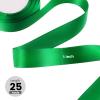 Quhora 1" x 25 Yards Satin Ribbon, Green Silk Ribbon Ideal for Gift Wrapping, Floral Bouquets, Crafts, Wedding Party Decorations, Christmas and Sewing Projects view 2