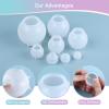 KISREL Sphere Resin Molds, 8 PCS Sphere Silicone Mold, Upgraded 3D Seamless Epoxy MoldsLarge Ball Shape Flower Resin Mold for Home Decor, Flowers Preservation view 3