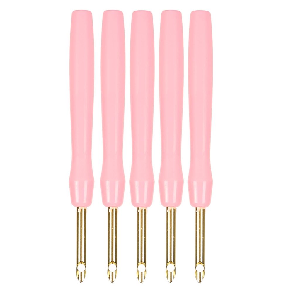 Ergonomic Handle Punch Needle, 5.0mm Size, for Sewing and Embroidery Craft, 5pcs Set