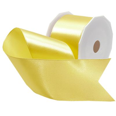 Morex Ribbon Wired Single-Face Satin Single-Face Satin Ribbon, 2-1/4 inch x 10 Yards, Daffodil