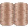 2 Pack/250g Ice Silk Thread 2mm DIY Crochet Bag Thread Knitting Summer Sun Hats Yarn (Light Camel) view 1