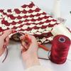 2 Pack/250g Ice Silk Thread 2mm DIY Crochet Bag Thread Knitting Summer Sun Hats Yarn (Light Camel) view 2