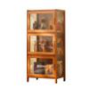 ASQUAR Display Cabinet, Glass Display Cabinet, Showcase Storage Box Locker, Width: 43X32CM, Cabinet Doors can be Flipped and hovered, Easy to Clean-Brown/Gray (Color : B) view 1