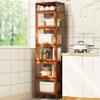 ASQUAR Display Cabinet, Glass Display Cabinet, Showcase Storage Box Locker, Width: 43X32CM, Cabinet Doors can be Flipped and hovered, Easy to Clean-Brown/Gray (Color : B) view 4