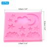 PATIKIL Moon Star Cloud Clay Mold, 2 Pcs Polymer Clay Mold Fondant Mold Silicone for Crafts Air Dry DIY Cake Baking Sugar Candy Chocolate Resin, Pink view 2