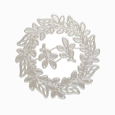 Round Branch Garland Die Cuts for Card Making, Lace Metal Cutting Dies for Paper Scrapbooking, DIY Stencils for Album Party Wedding Festivals Decoration