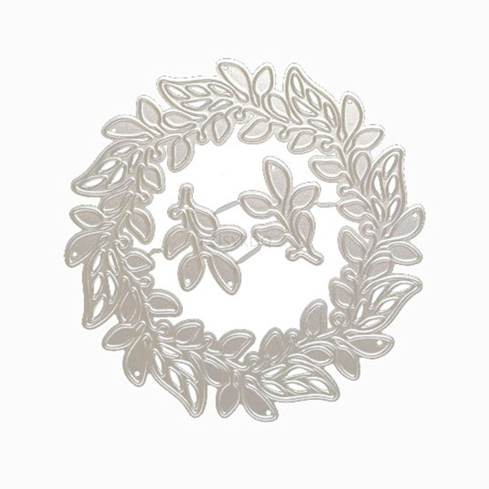 Round Branch Garland Die Cuts for Card Making, Lace Metal Cutting Dies for Paper Scrapbooking, DIY Stencils for Album Party Wedding Festivals Decoration
