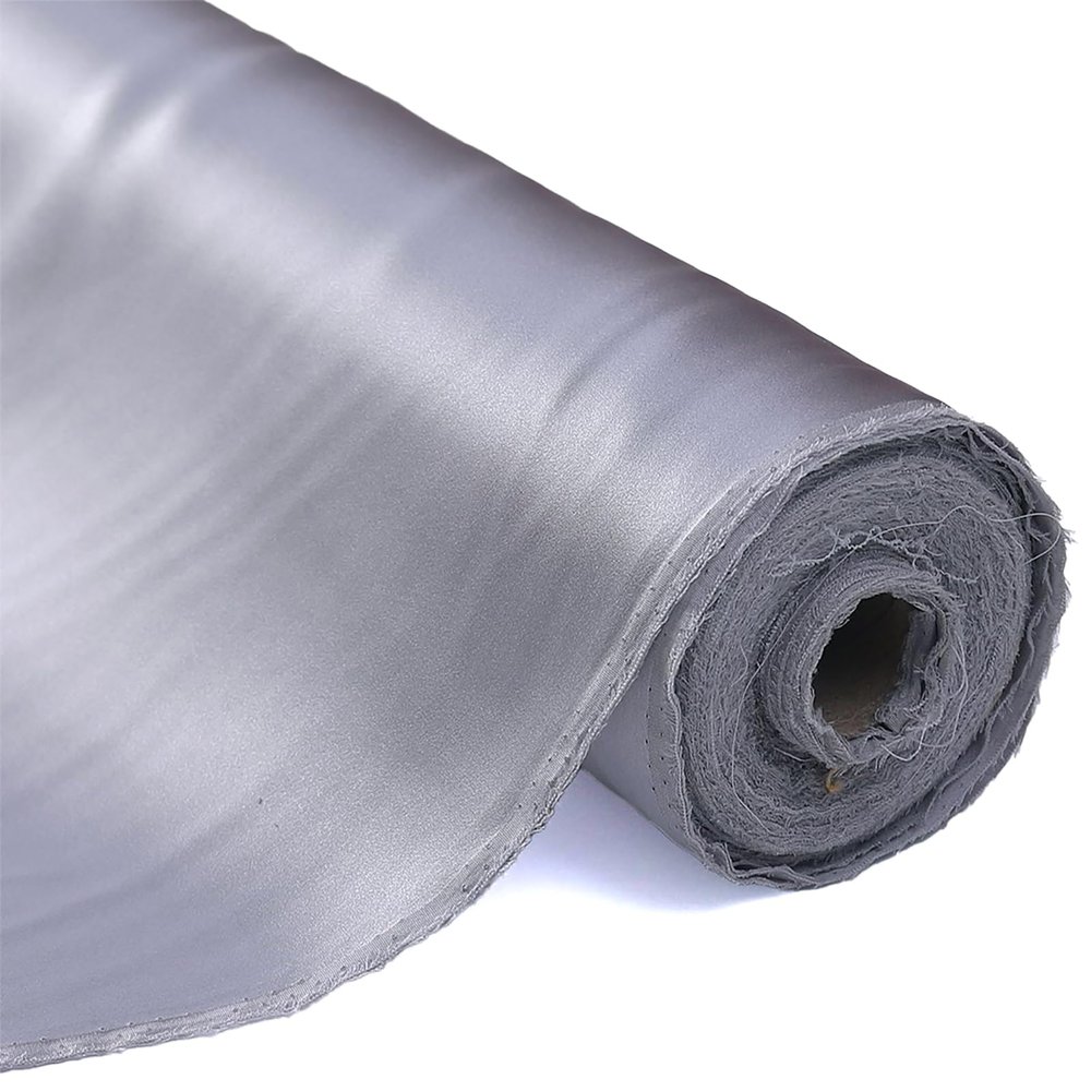 Byitre 16 Momme 100% Pure Mulberry Silk Fabric - 44 Inches Wide Charmeuse Silk, 1 Yard for Pajamas, Shirts or DIY Crafts(Light Grey)