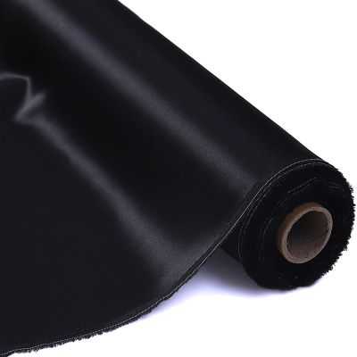 Byitre 16 Momme 100% Pure Mulberry Silk Fabric - 44 Inches Wide Charmeuse Silk, 1 Yard for Pajamas, Shirts or DIY Crafts(Black)