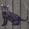 NineTribe Basics Charcoal and Black Cat Patch Iron On Embroidered Holiday for Clothes view 1