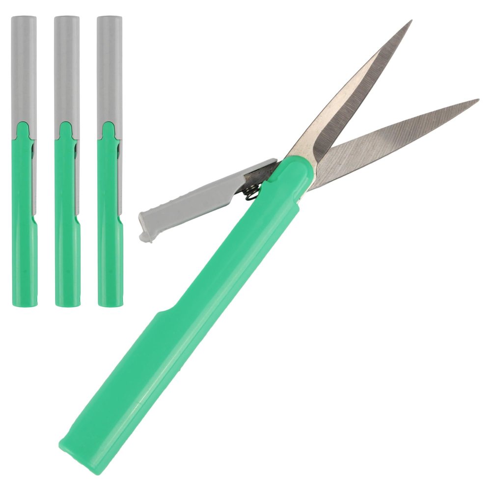 JubileeYarn TSA Compliant Pen-Style Portable Travel Scissors - Green - 3 Scissors