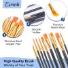 ESRICH Acrylic Paint Brushes Set, 10 Packs/ 100 Pcs Watercolor Brushes,Nylon Brush Head, for Oil Painting, Gouache, Face,Ceramics etc, Kid's and Adults Painting Arts and Crafts Paint Sets. view 3
