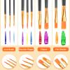 ESRICH Acrylic Paint Brushes Set, 10 Packs/ 100 Pcs Watercolor Brushes,Nylon Brush Head, for Oil Painting, Gouache, Face,Ceramics etc, Kid's and Adults Painting Arts and Crafts Paint Sets. view 4