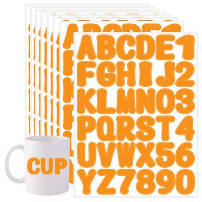 Starboling Letter Stickers, 2 inch Orange Alphabet Stickers, Self-Adhesive Vinyl Letters for Mailbox Numbers, Bulletin Boards, Classroom & Home Decor
