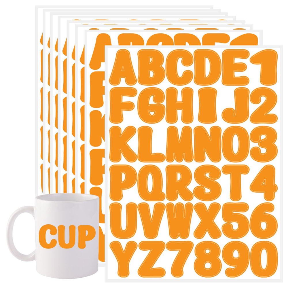 Starboling Letter Stickers, 2 inch Orange Alphabet Stickers, Self-Adhesive Vinyl Letters for Mailbox Numbers, Bulletin Boards, Classroom & Home Decor