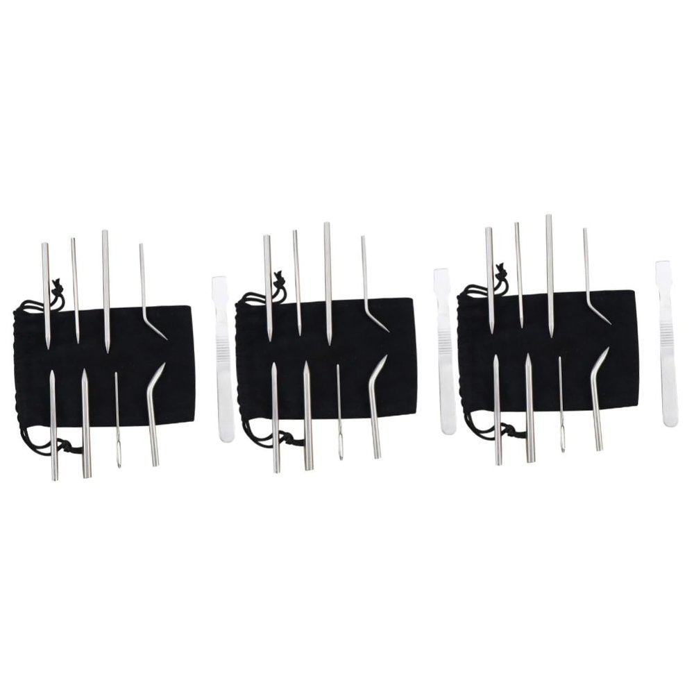 TEHAUX 3sets Stainless Steel Braiding Tool Crochet Accessories DIY Bracelet Knitting Needles Kit