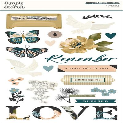 Simple Stories Remember Chipboard Stickers-6""X12""