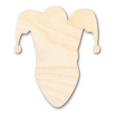 Unfinished Wood Jester Head Shape | Mardi Gras | DIY Craft Cutout | up to 46" DIY 18" / 1/8"