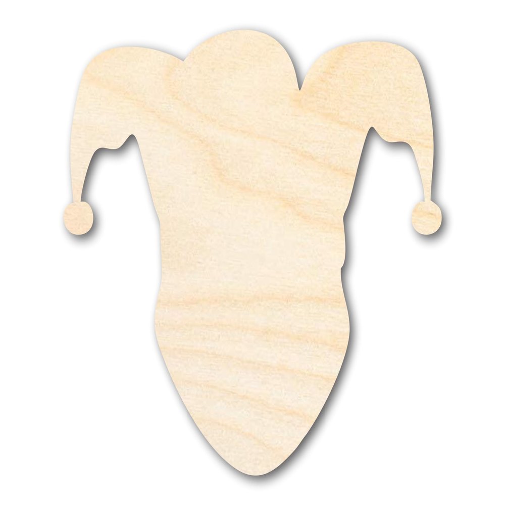 Unfinished Wood Jester Head Shape | Mardi Gras | DIY Craft Cutout | up to 46" DIY 18" / 1/8"