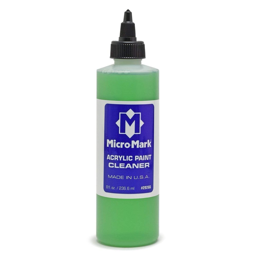 Micro-Mark Acrylic Hobby Paint Brush Cleaner, 8oz, Non-Toxic and Made in the USA