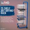 U.S. Art Supply 25 Shelf Art Drying Rack for Classrooms and Studios - Mobile Wheels, Wall Mountable, 25 Removable Shelves - Stack Store Artwork, Canvases Paintings Drawings - 14.5" D x 17.5" W x 38" H view 2