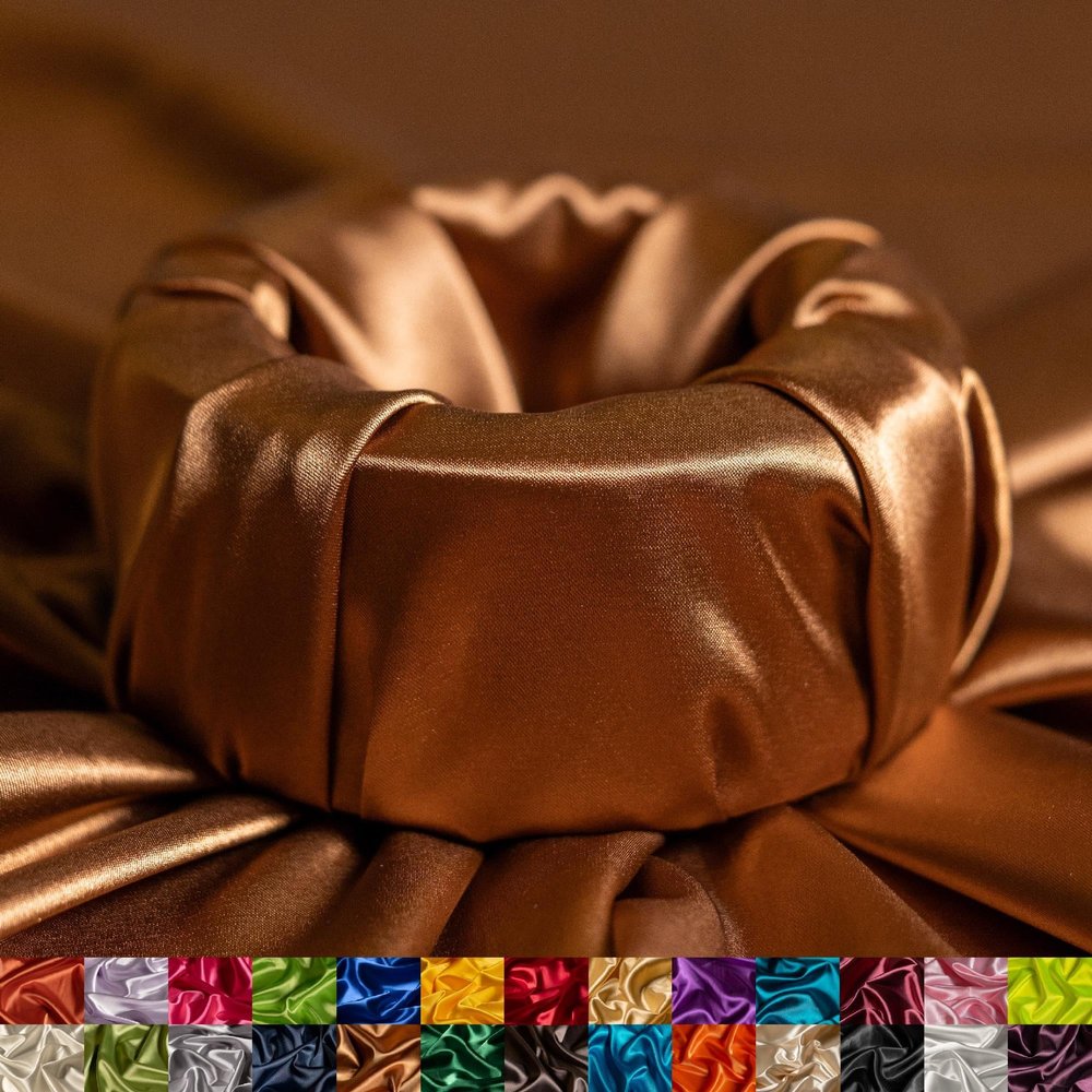 Ice Fabrics Stretch Charmeuse Satin Fabric by The Yard - 58/60 Wide Silky & Smooth Charmeuse Fabric by The Yard for Sewing Apparel, Dresses, Night Gowns, Tablecloths & More - Dark Gold - 7Yards