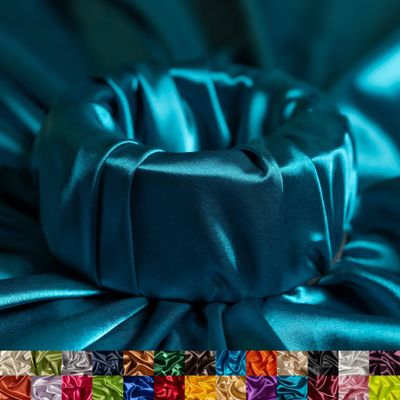 Ice Fabrics Stretch Charmeuse Satin Fabric by The Yard - 58/60 Wide Silky & Smooth Charmeuse Fabric by The Yard for Sewing Apparel, Dresses, Night Gowns, Tablecloths & More - Teal Blue - 7Yards