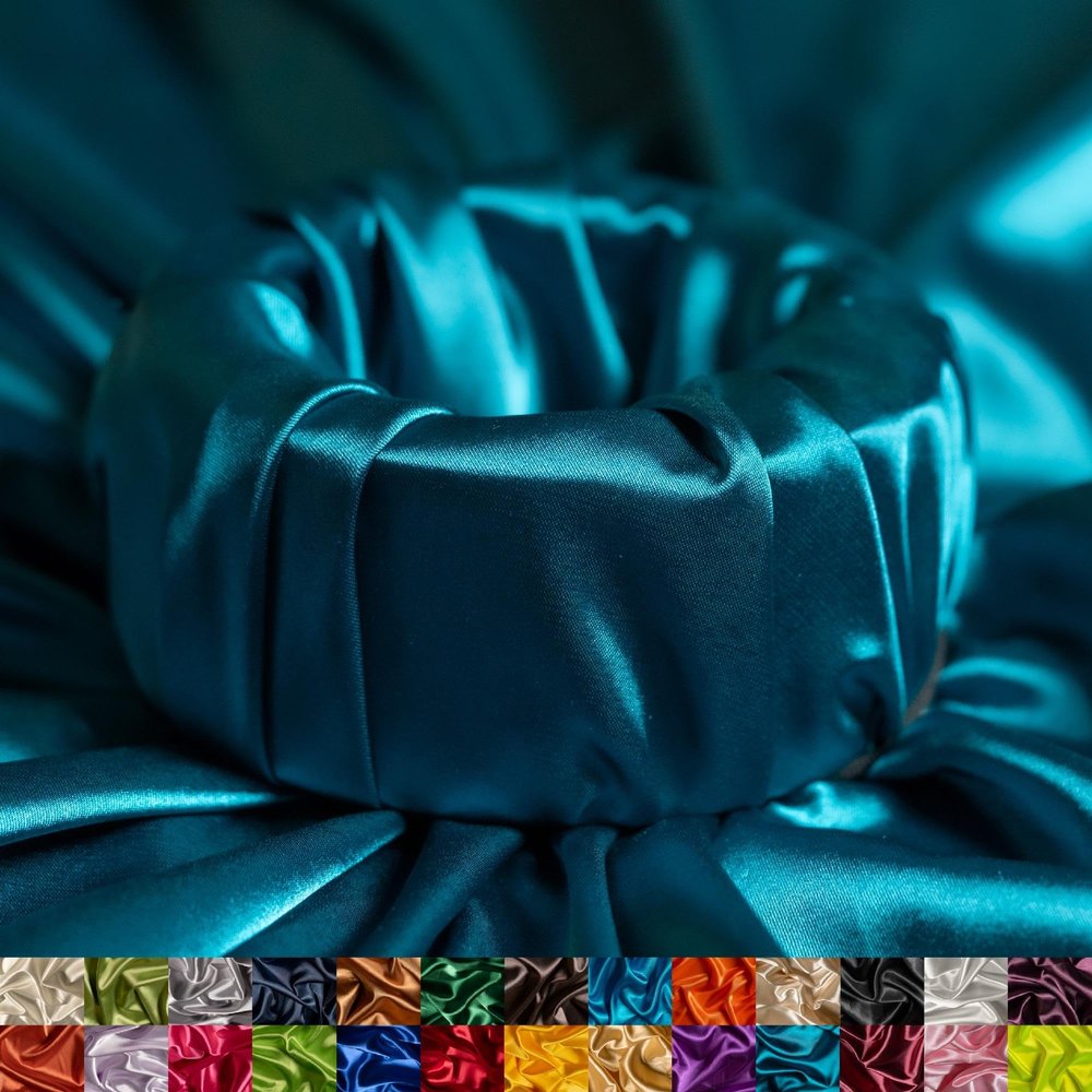 Ice Fabrics Stretch Charmeuse Satin Fabric by The Yard - 58/60 Wide Silky & Smooth Charmeuse Fabric by The Yard for Sewing Apparel, Dresses, Night Gowns, Tablecloths & More - Teal Blue - 7Yards