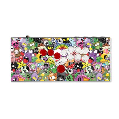 Glossy Glitter Gaming Skin Compatible with Hit Box (PS4/PC) - Monster Mash - Premium 3M Vinyl Protective Wrap Decal Cover - Easy to Apply | Crafted in The USA by MightySkins
