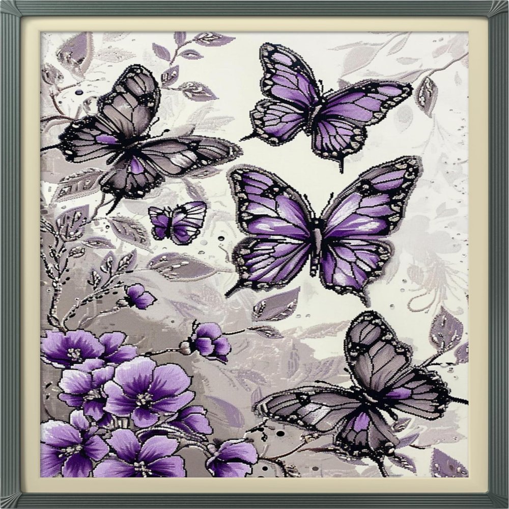 Leczany Cross Stitch Stamped Kits for Beginners Adults or Kids Patterns Craft Kit Needlepoint Full Range of Embroidery Starter Kits DIY 11CT 3 Strands | Butterfly 1317.3 inches