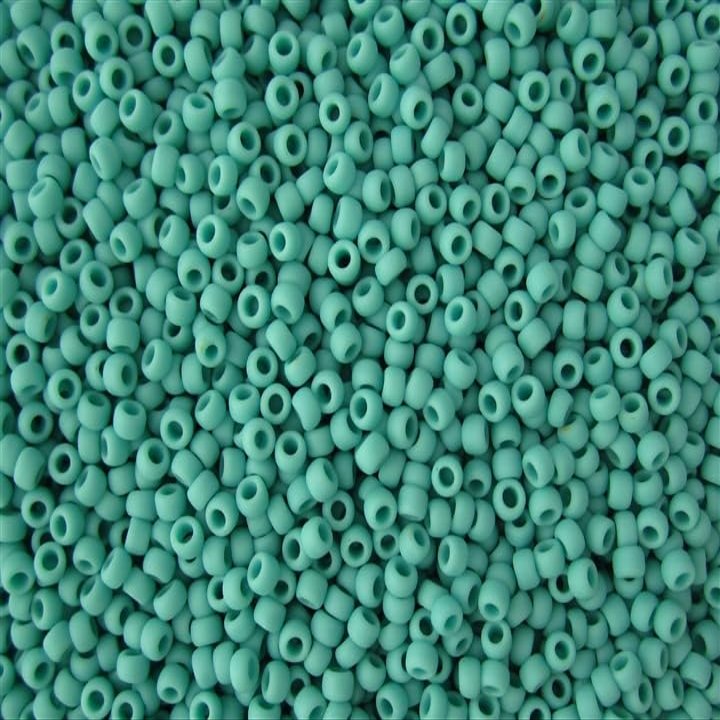 11/0 Toho Japanese Seed Beads - Turquoise Matte Opaque #55F (28g Tube), Small