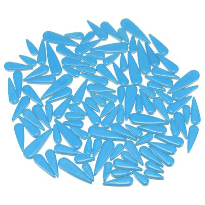 uxcell Ceramic Mosaic Tiles, 200g Teardrop Flower Leaves Tiles Mosaic Blocks for Art Craft and Home Decorations, Sky Blue