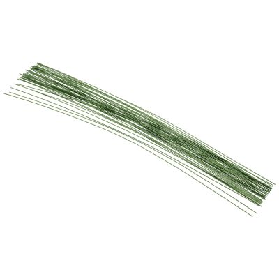 PATIKIL 22 Gauge 14" Floral Stem Wire, 50 Pcs Paper Wrapped Iron Artificial Flower Stem Accessories for DIY Bouquet Stem and Craft Decoration, Dark Green
