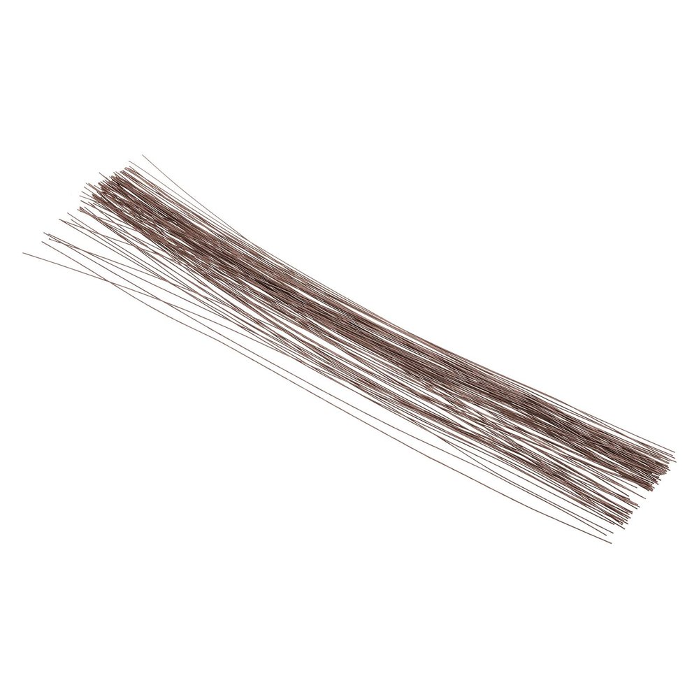 PATIKIL 28 Gauge 14" Floral Stem Wire, 100 Pcs Paper Wrapped Iron Artificial Flower Stem Accessories for DIY Bouquet Stem and Craft Decoration, Brown