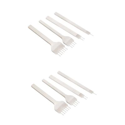NUOBESTY 8 Pcs 4-Piece Set DIY Prong Diamond Chisel Leather Craft Tools Hole Punch Kit