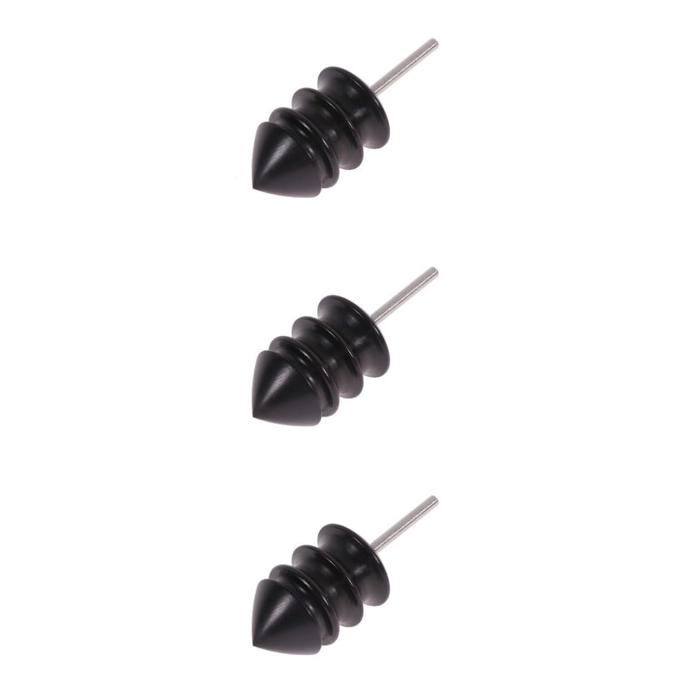 Lurrose 3pcs DIY Ebony Leather Burnisher Slicker Drill Woodworking Kit Electric Polished Head Leather Tools