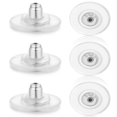 Moconar 3 Pairs Locking Earring Backs for Studs Heavy Droopy Earrings - 925 Sterling Silver 18K White Gold Plated Secure Earring Backings Replacements, Hypoallergenic Comfortable Gold