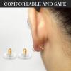 Moconar 3 Pairs Locking Earring Backs for Studs Heavy Droopy Earrings - 925 Sterling Silver 18K White Gold Plated Secure Earring Backings Replacements, Hypoallergenic Comfortable Gold view 3
