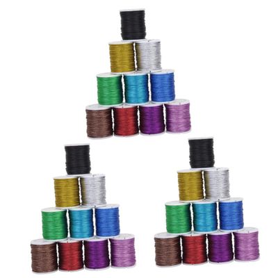 VILLCASE 3pcs 10 0.5mm Beading Cord 10m Ropes Waxed Twine String Kit for Craft Making Necklace Random Color