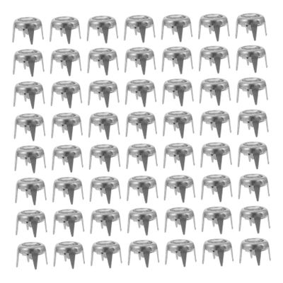 Tofficu 150pcs Decorative Four-jaw Rivets for Leather Craft Clothing Bag Accessories Silver-Edged White Rhinestone for Stunning Designs