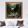 Dooxvey Cross Stitch Kits for Adults Stamped Full Range of Embroidery Starter Kits for Beginners 11CT Printed Cross Stitch Patterns Needlepoint Kits Stamped Crossstitch-Eagle 18x18 inch view 2