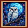 Dooxvey Cross Stitch Kits for Adults Stamped Full Range of Embroidery Starter Kits for Beginners 11CT Printed Cross Stitch Patterns Needlepoint Kits Stamped Crossstitch-Moon owl 16x20 inch view 1