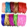 2M Colorful Rooster Tail Feather Trim Ribbon On Tape Pheasant Feathers Trimmings Sewing Materials white9 30-35CM 12-14inch view 2